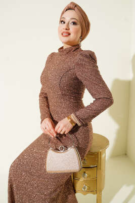 Taşlı Balık Model Abiye İkili Takım Vizon - İkili Takım