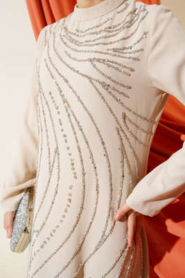 Taşlı Büyük Beden Abiye Elbise Taş - Tesettür Elbise