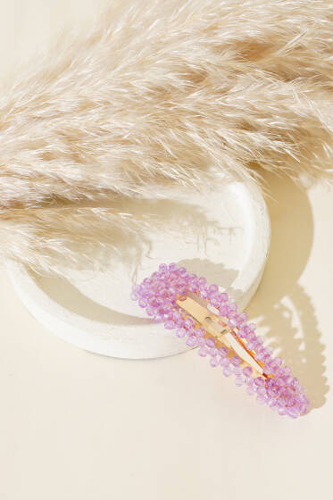 Taşlı Çıtçıt Toka Lila - Toka