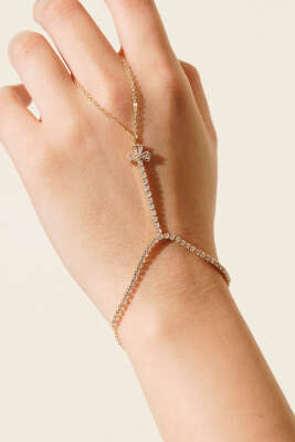 Taşlı Fiyonklu Şahmeran Gold - Bileklik