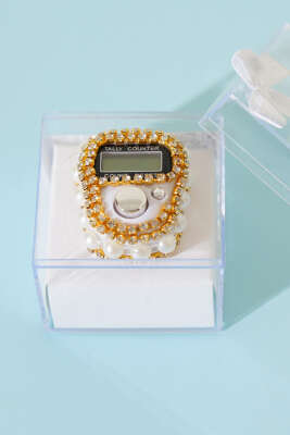 Taşlı İncili Zikirmatik Beyaz - Yılın Fırsatı