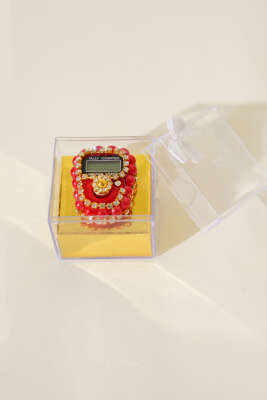 Taşlı İncili Zikirmatik Kırmızı - MİSS İPEK