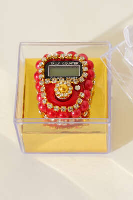 Taşlı İncili Zikirmatik Kırmızı - Yılın Fırsatı