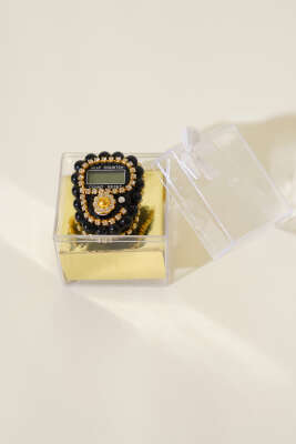 Taşlı İncili Zikirmatik Siyah 