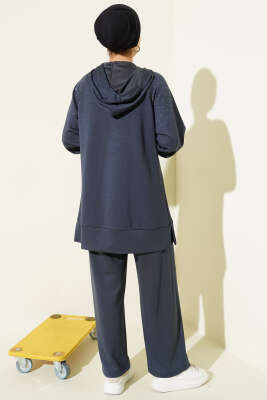 Taşlı Kanguru Cepli Loyşa İkili Takım Füme - İkili Takım