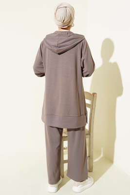 Taşlı Kanguru Cepli Loyşa İkili Takım Vizon - İkili Takım