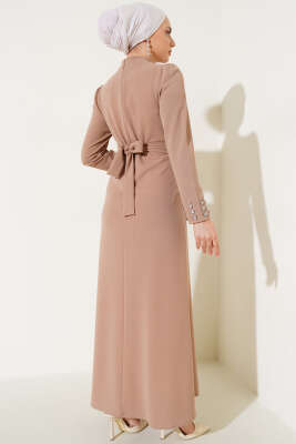 Taşlı Kemer Tokalı Elbise Camel - 700-1000 TL Ürünler