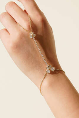 Taşlı Mini Kelebek Şahmeran Gold - Bileklik