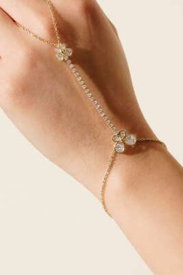 Taşlı Mini Kelebek Şahmeran Gold - Bileklik