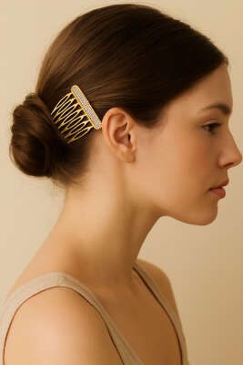 Taşlı Tarak Toka Gold - Toka