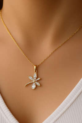 Taşlı Yusufcuk Kolye Gold - KONYALI BİJUTERİ