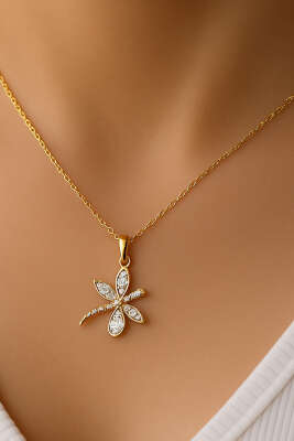 Taşlı Yusufcuk Kolye Gold - Kolye