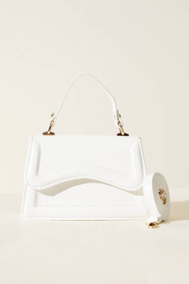 Tek Bölmeli El Çantası Beyaz - Kol Çantası