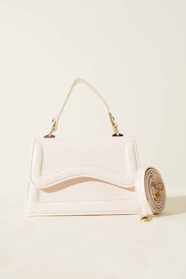 Tek Bölmeli El Çantası Krem - Kol Çantası