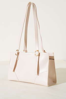 Tek Bölmeli Fermuarlı Çanta Krem - GÜZEL ÇANTA