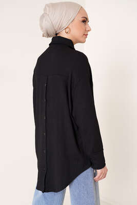 Tek Cep Bürümcük Gömlek Siyah - Gömlek