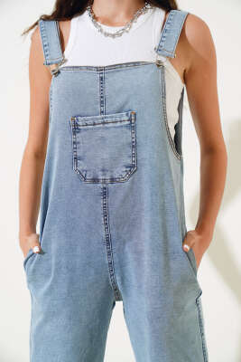 Tek Cep Detaylı Kot Slopet Açık Mavi - Kadın Giyim Modelleri