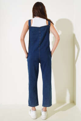 Tek Cep Detaylı Kot Slopet Koyu Mavi - Kadın Giyim Modelleri