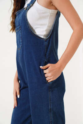 Tek Cep Detaylı Kot Slopet Koyu Mavi - Kadın Giyim Modelleri