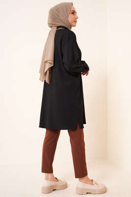 Tek Cepli Bürümcük Gömlek Siyah - Gömlek