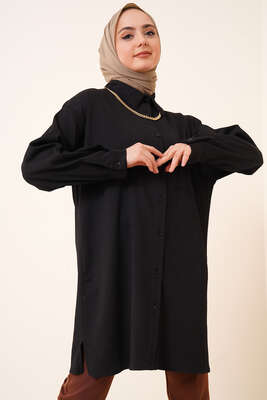 Tek Cepli Bürümcük Gömlek Siyah 