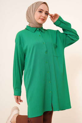 Tek Cepli Bürümcük Gömlek Yeşil 