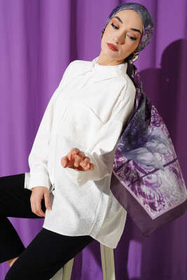 Tek Cepli Düşük Omuz Gömlek Beyaz - CALİENTE