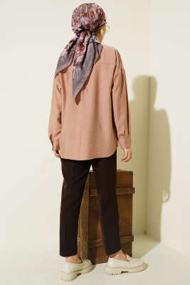 Tek Cepli Düşük Omuz Gömlek Latte - Gömlek