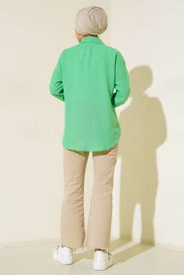 Tek Cepli Keten Gömlek Benetton - Yılın Fırsatı