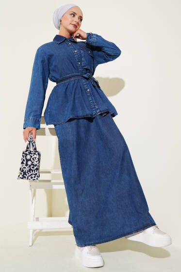 Tek Cepli Kot Jile İkili Takım Lacivert - İkili Takım