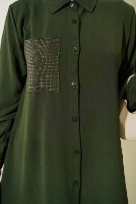 Tek Cepli Mini Taşlı Salaş İkili Takım Haki - İkili Takım