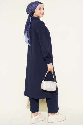 Tek Cepli Mini Taşlı Salaş İkili Takım Lacivert - İkili Takım