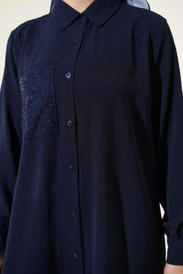 Tek Cepli Mini Taşlı Salaş İkili Takım Lacivert - İkili Takım