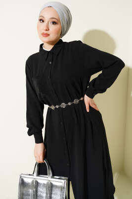 Tek Cepli Mini Taşlı Salaş İkili Takım Siyah - İkili Takım