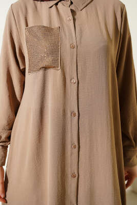 Tek Cepli Mini Taşlı Salaş İkili Takım Vizon - İkili Takım