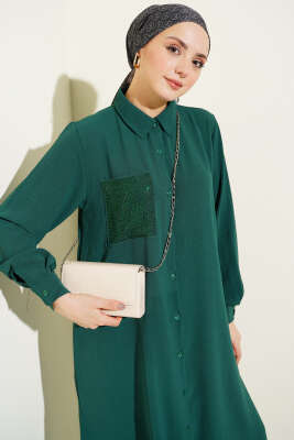 Tek Cepli Mini Taşlı Salaş İkili Takım Zümrüt - İkili Takım