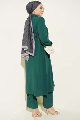 Tek Cepli Mini Taşlı Salaş İkili Takım Zümrüt - İkili Takım