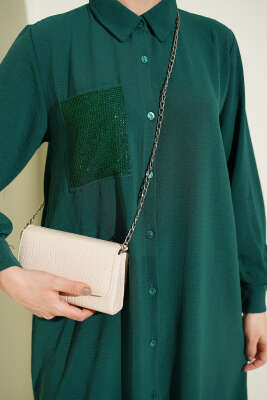 Tek Cepli Mini Taşlı Salaş İkili Takım Zümrüt - İkili Takım