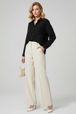 Tek Cepli Müslin Gömlek Siyah - Kadın Giyim Modelleri