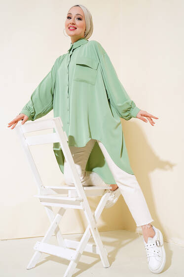 Tek Cepli Salaş Gömlek Çağla Yeşili - Gömlek