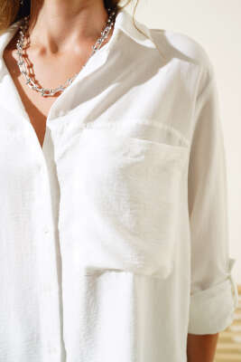 Tek Cepli Salaş Gömlek Ekru - Kadın Giyim Modelleri