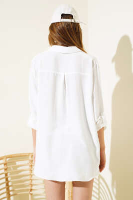 Tek Cepli Salaş Gömlek Ekru - Kadın Giyim Modelleri