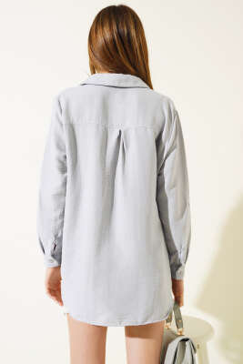 Tek Cepli Salaş Gömlek Gri - Kadın Giyim Modelleri