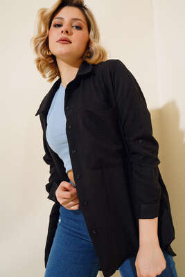 Tek Cepli Salaş Gömlek Siyah 