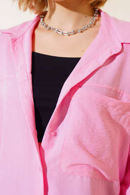 Tek Cepli Salaş Gömlek Pembe - Kadın Giyim Modelleri