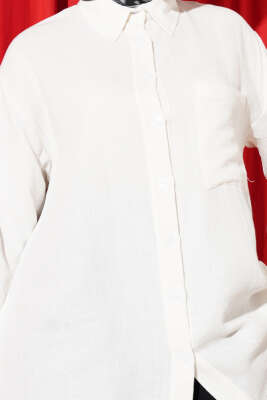 Tek Cepli Salaş Müslin Gömlek Ekru - Gömlek