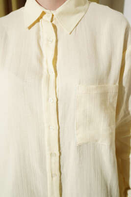 Tek Cepli Salaş Müslin Gömlek Sarı - Gömlek