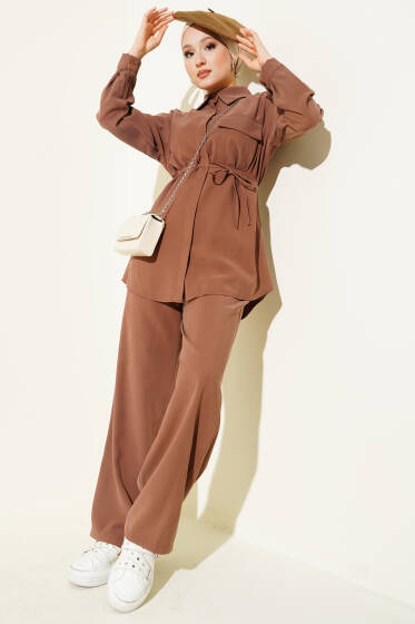 Tek Cepli Tensel İkili Takım Kestane - İkili Takım