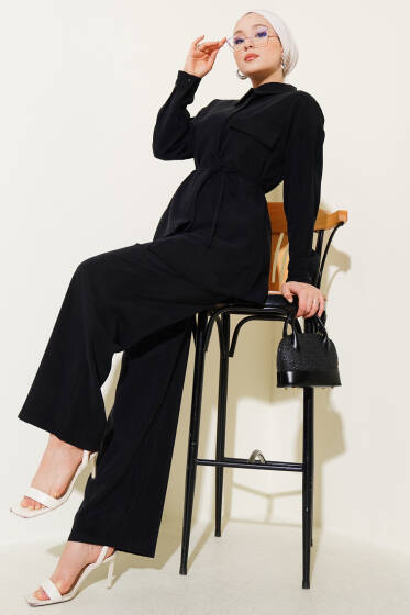 Tek Cepli Tensel İkili Takım Siyah - İkili Takım