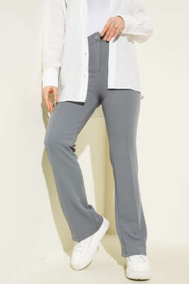 Tek Düğmeli Çımalı Pantolon Kayrak Grisi - Yılın Fırsatı